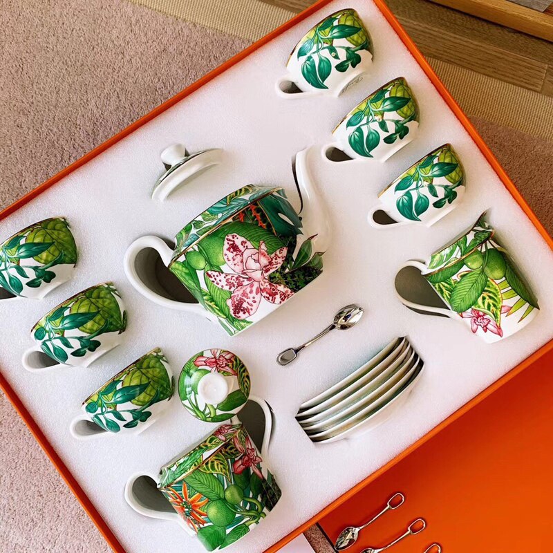 Luxury Rainforest Coffee Cup Set Porcelain Home De..